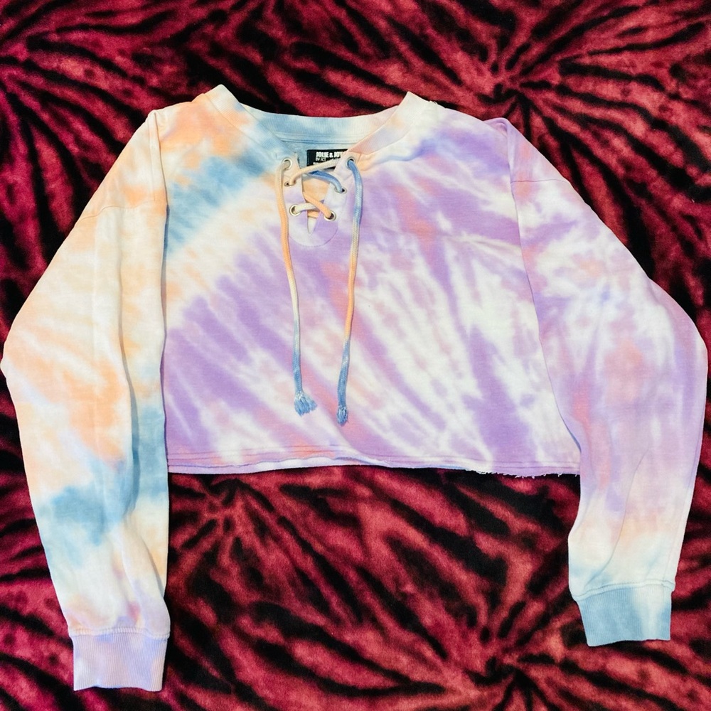 Tie and dye crop hoodie